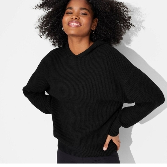wild fable Tops - Wild Fable Women's Oversized Ribbed Hooded Pullover Sweater